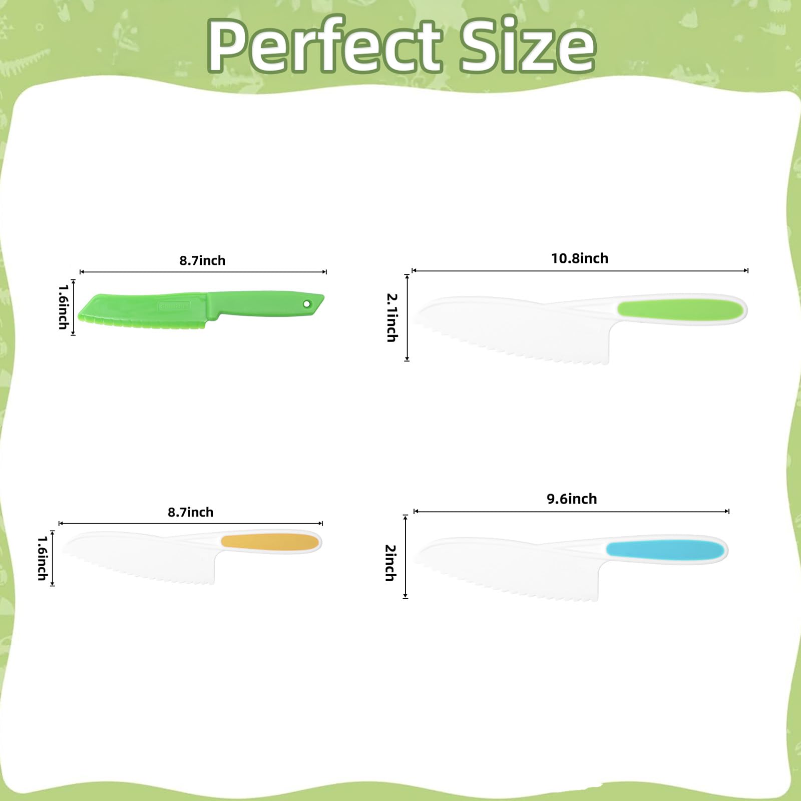 WALAWALA 4PCS Kids Knife Set – Safe BPA-Free Kitchen Knives for Real Cooking